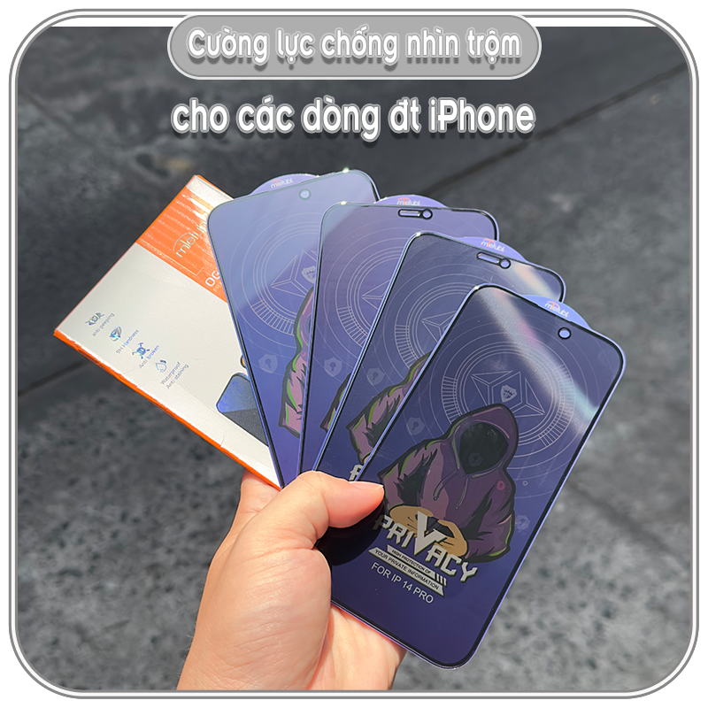 Kính cường lực chống nhìn trộm cho điện thoại iPhone 14 Pro Max - 14 Pro - 14 - 13 - 13 Pro - 12 Pro Max - 12 - 12 Pro