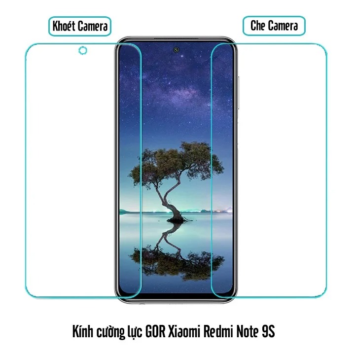 Bộ 2 miếng kính cường lực Gor cho Xiaomi Redmi Note 9S- Note 9 Pro Full Box