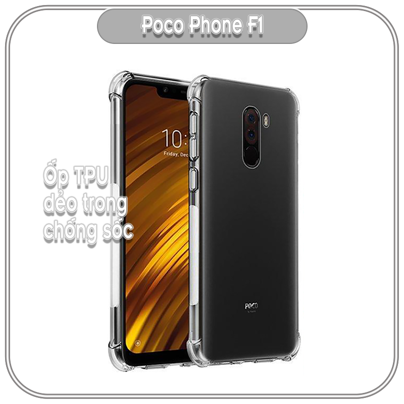 Ốp lưng Xiaomi Pocophone F1, trong suốt chống sốc