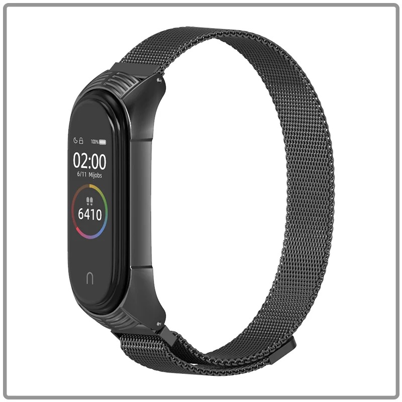 Dây kim loại nhuyễn TF khóa nam châm cho Xiaomi Miband 3/4/5/6 hãng Mijobs