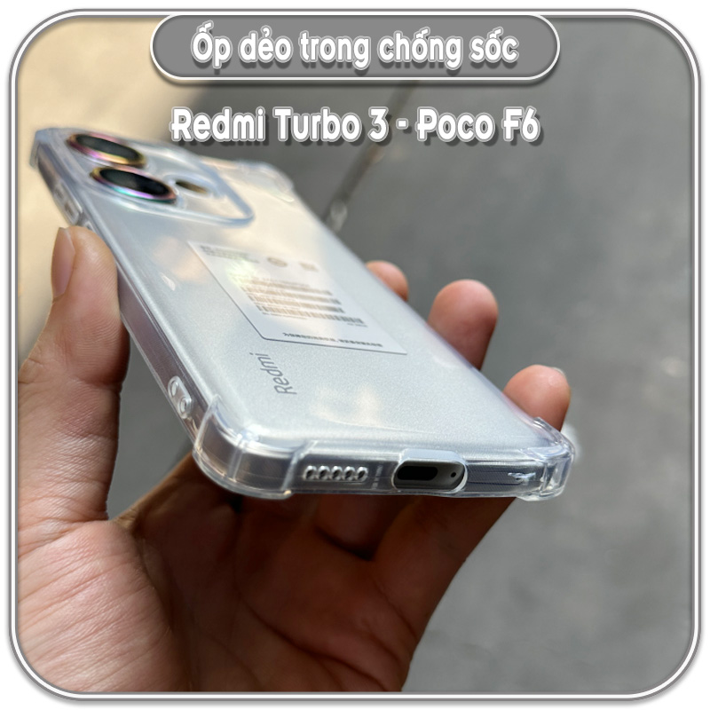 Ốp dẻo trong cho Poco F6 - Redmi Turbo 3, che camera