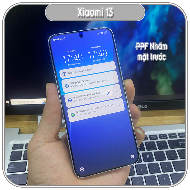 Miếng Dán PPF Mặt Trước Cho Xiaomi Mi 13 Trong Suốt - Nhám - Nhìn Trộm