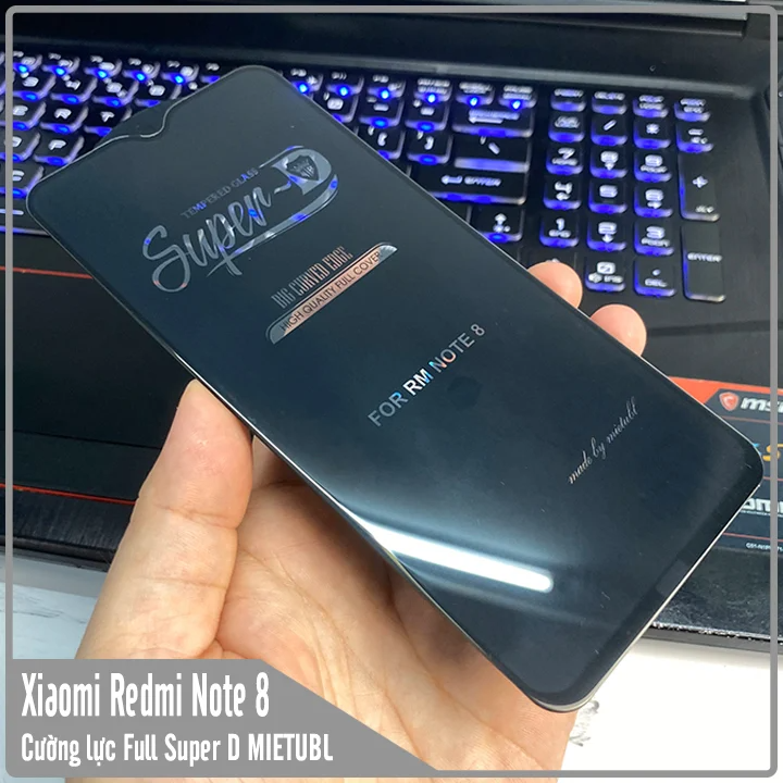 Kính cường lực Super D Xiaomi Redmi Note 8 Full viền Đen MIETUBL