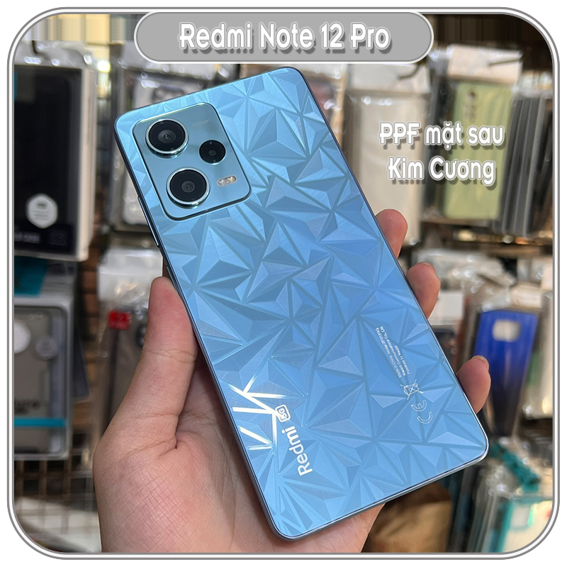 Miếng dán PPF mặt lưng 3D vân kim cương cho Xiaomi Redmi Note 12 Pro 4G - 5G / 12S / 12 4G 5G