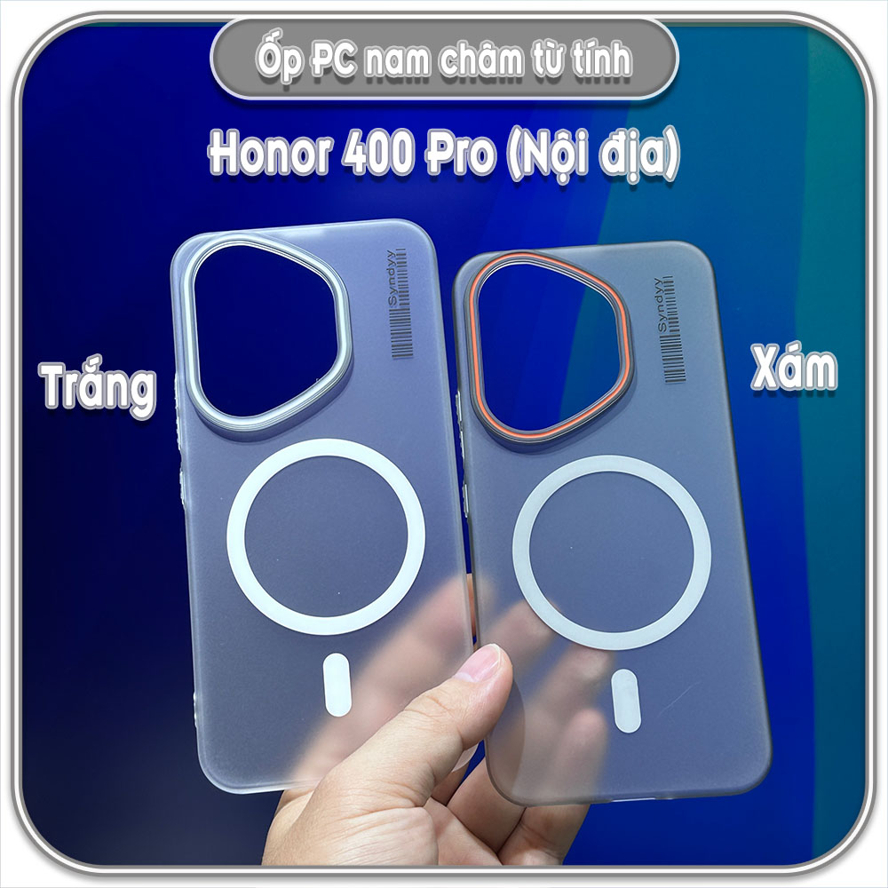 Ốp PC mỏng cho Honor 400 Pro bản xách tay nội địa, có nam châm sạc từ tính