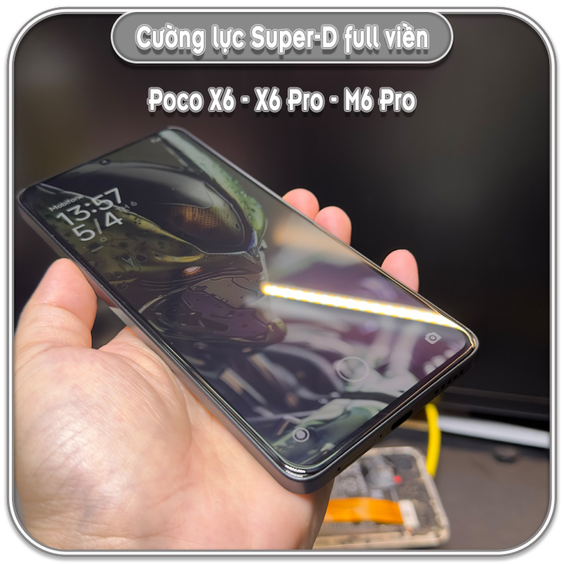 Cường lực Poco X6 - X6 Pro - M6 Pro, Super D Full viền Đen MIETUBL