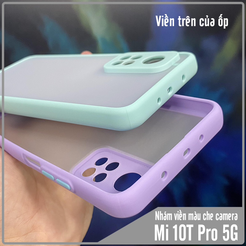 Ốp lưng cho Xiaomi Mi 10T Pro bảo vệ camera nhám viền màu