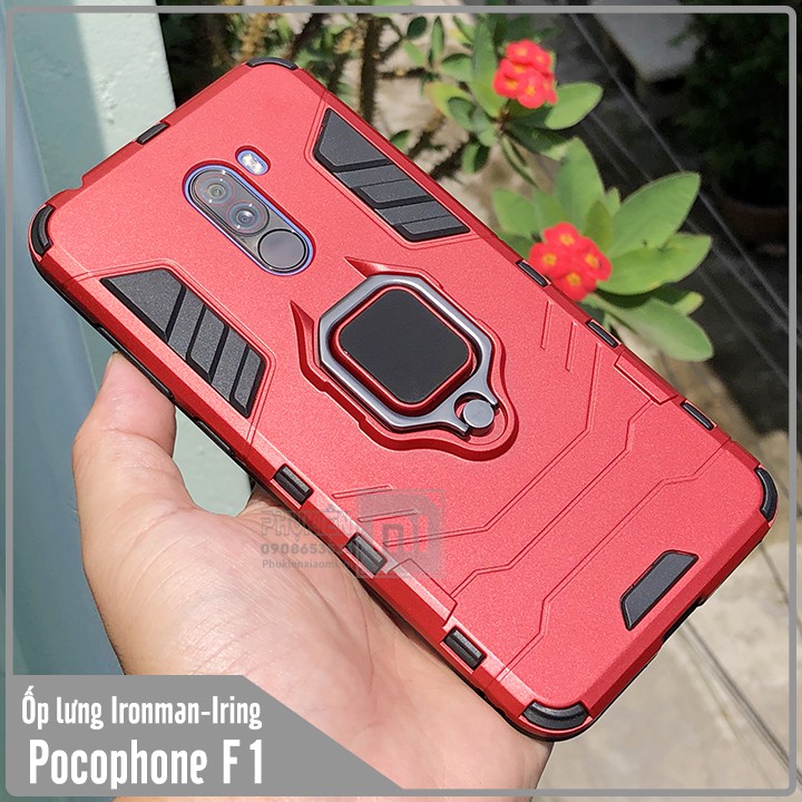 Ốp lưng Xiaomi Pocophone F1 iRON - MAN IRING Nhựa PC cứng viền dẻo chống sốc