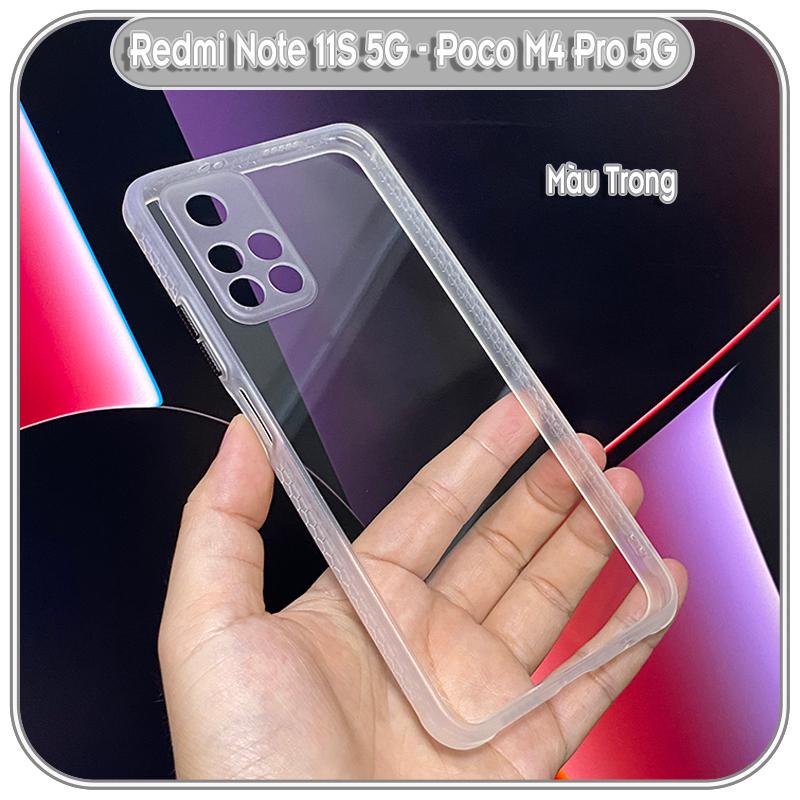 Ốp lưng Xiaomi Redmi Note 11S 5G - Poco M4 Pro 5G trong viền màu che camera 4 Góc chống sốc