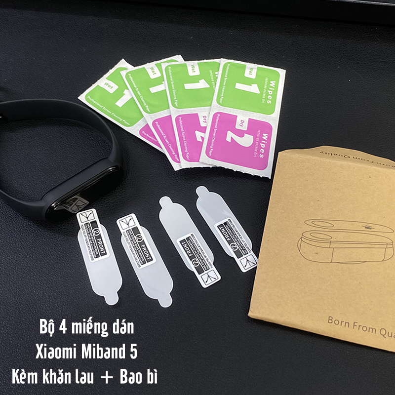 Bộ 04 miếng dán màn hình Xiaomi Miband 4/5/6 trong suốt