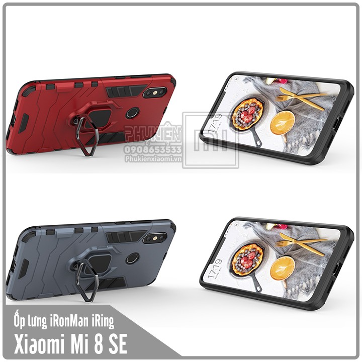 Ốp lưng Xiaomi Mi 8 SE iRON - MAN IRING Nhựa PC cứng viền dẻo chống sốc