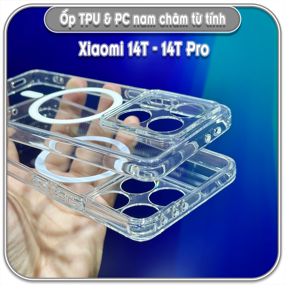 Ốp TPU+PC mỏng cho Xiaomi 14T - 14T Pro, có nam châm sạc từ tính