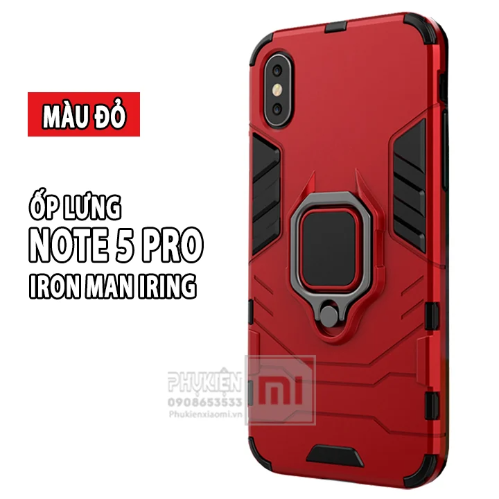 Ốp lưng dùng cho máy Xiaomi Note 5/ Note 5 Pro iRON - MAN IRING Nhựa PC cứng viền dẻo chống sốc