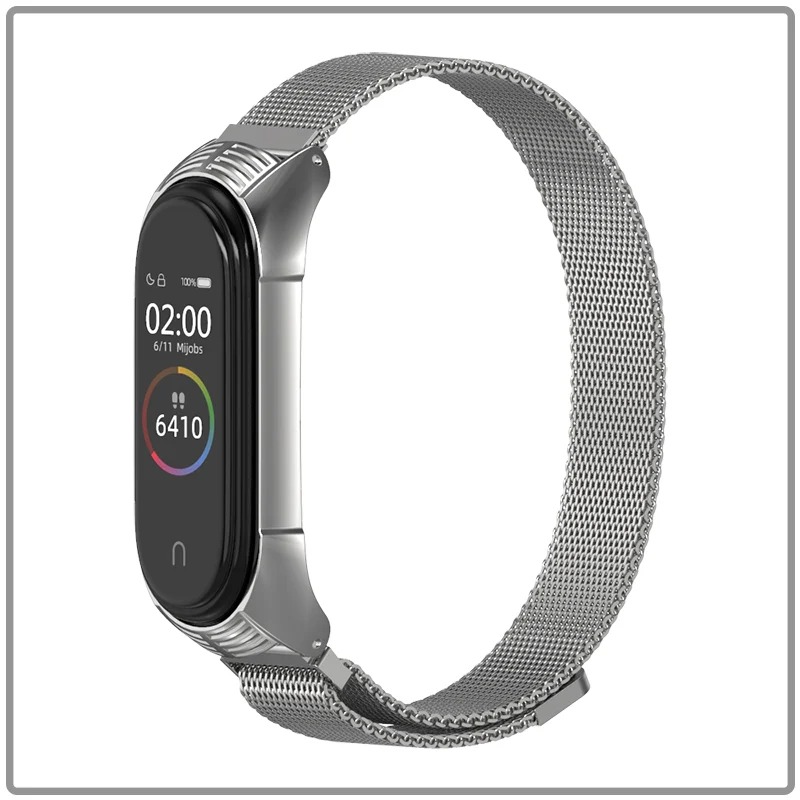 Dây kim loại nhuyễn TF khóa nam châm cho Xiaomi Miband 3/4/5/6 hãng Mijobs