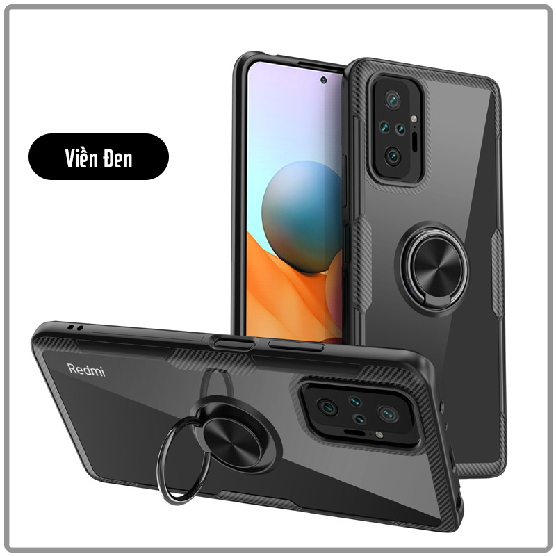 Ốp lưng cho Xiaomi Redmi Note 10 Pro Trong Suốt Chống Sốc iRing Viền Màu