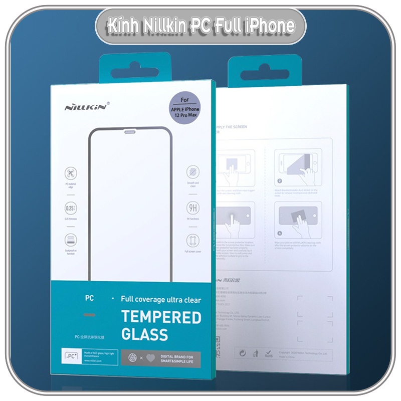 Kính cường lực cho iPhone 12 - 12 Pro - 12 Pro Max Nillkin PC Full Tempered Glass