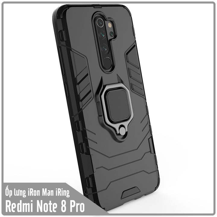 Ốp lưng cho Xiaomi Redmi Note 8 Pro iRON - MAN IRING Nhựa PC cứng viền dẻo chống sốc