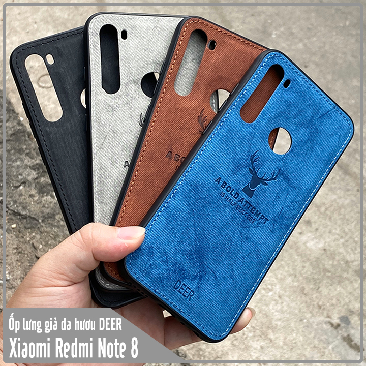 Ốp lưng Xiaomi Redmi Note 8 giả da con hươu DEER - Nhựa dẻo TPU