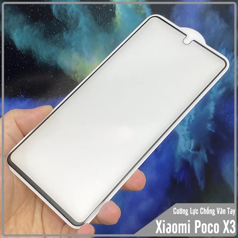 Kính cường lực cho Poco X3 NFC - X3 PRO nhám chống vân tay Full viền Đen