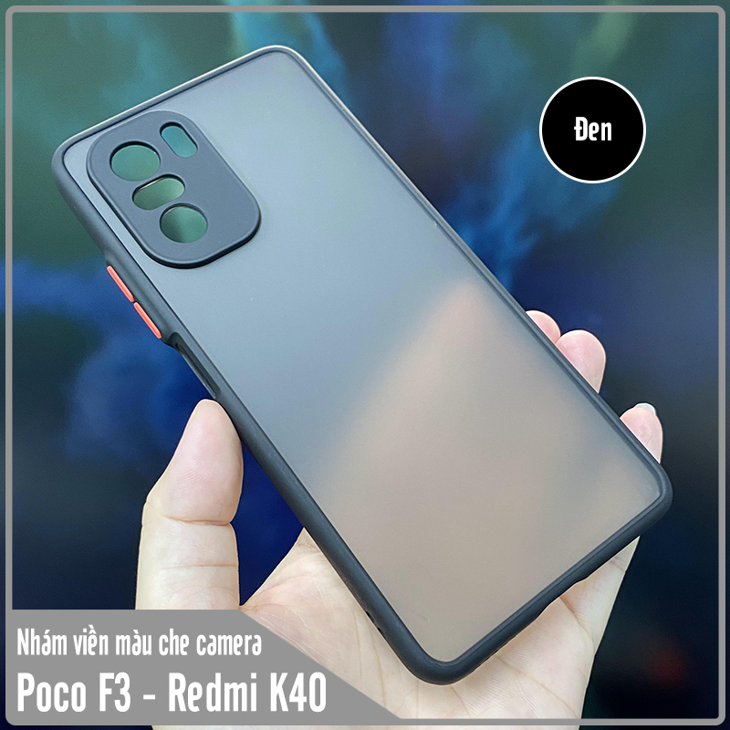 Ốp lưng cho Xiaomi Poco F3 - Redmi K40 nhám viền màu che camera