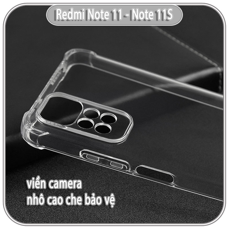 Ốp lưng cho Xiaomi Redmi Note 11 - Note 11S  bản quốc tế TPU Trong Suốt Che Camera