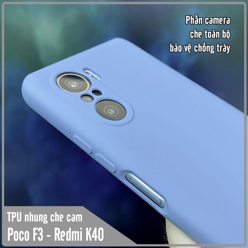 Ốp lưng cho Xiaomi Poco F3 - Redmi K40, nhựa TPU dẻo màu lót nhung che camera