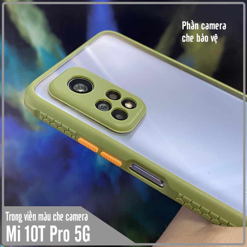 Ốp lưng cho Xiaomi Mi 10T Pro 5G trong viền màu che camera 4 Gốc chống sốc