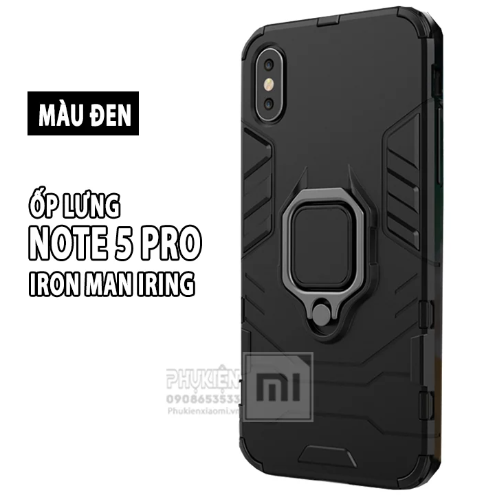 Ốp lưng dùng cho máy Xiaomi Note 5/ Note 5 Pro iRON - MAN IRING Nhựa PC cứng viền dẻo chống sốc