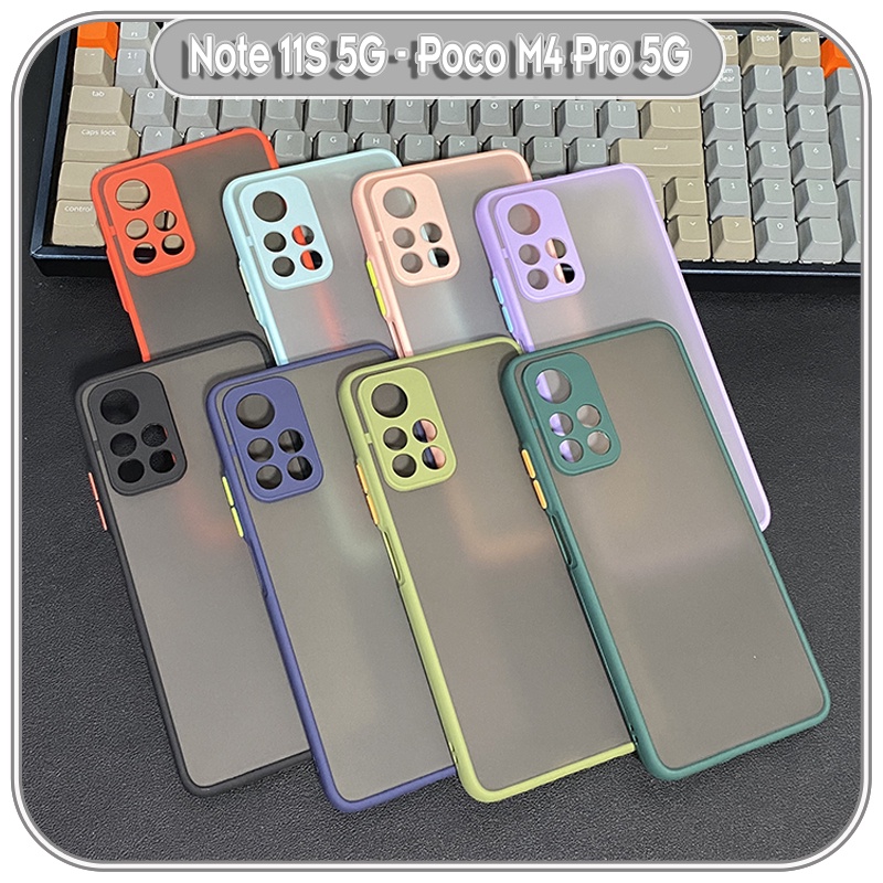 Ốp lưng cho Xiaomi Redmi Note 11S 5G - Poco M4 Pro 5G nhám viền màu che camera
