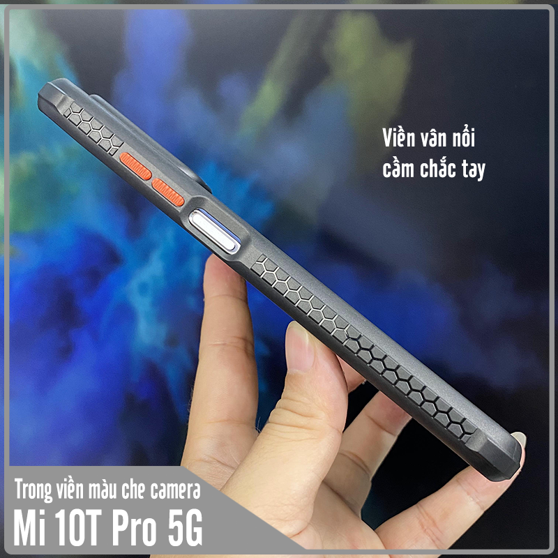 Ốp lưng cho Xiaomi Mi 10T Pro 5G trong viền màu che camera 4 Gốc chống sốc