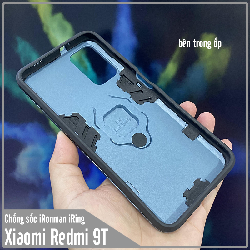 Ốp lưng cho Xiaomi Redmi 9T iRON MAN IRING Nhựa PC cứng viền dẻo chống sốc