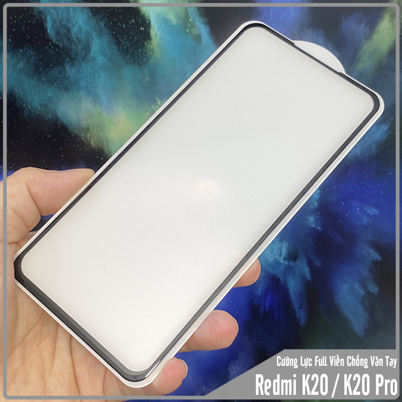 Kính cường lực cho Xiaomi Redmi Mi 9T / Redmi K20 hạn chế vân tay Full viền Đen