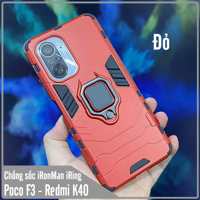 Ốp lưng cho Xiaomi Poco F3 - Redmi K40 iRON MAN IRING Nhựa PC cứng viền dẻo chống sốc