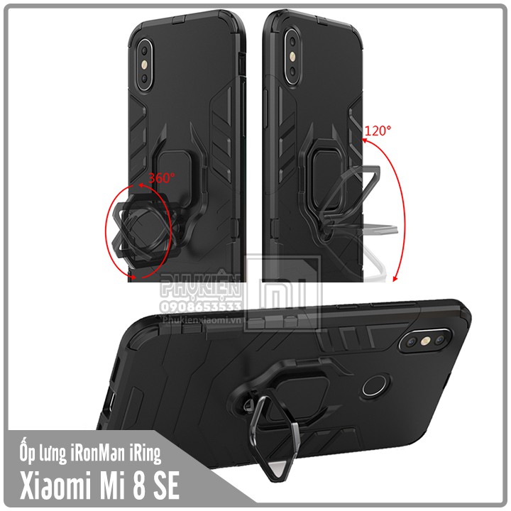 Ốp lưng Xiaomi Mi 8 SE iRON - MAN IRING Nhựa PC cứng viền dẻo chống sốc