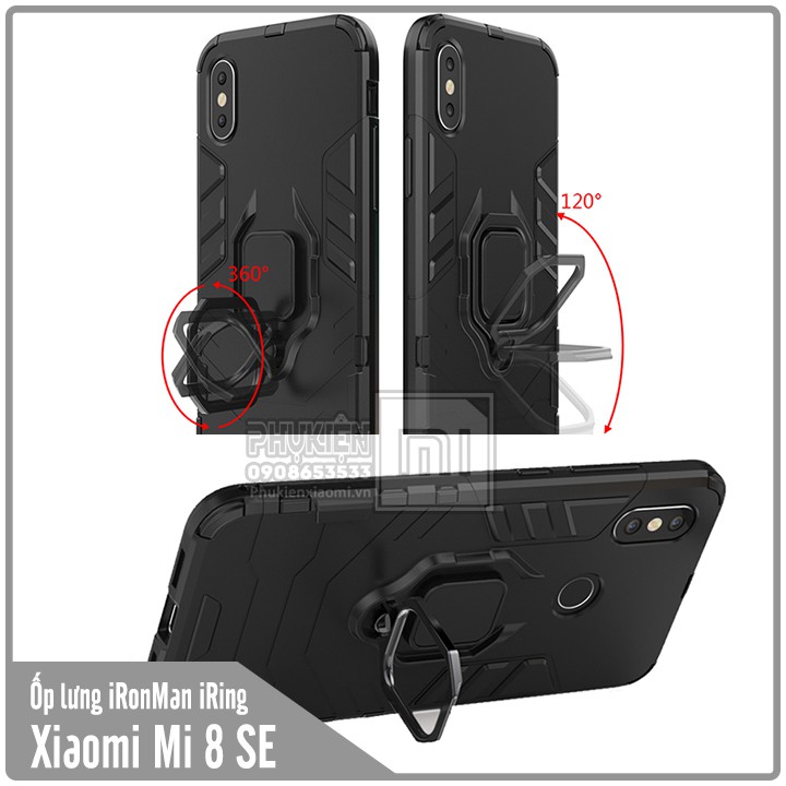 Ốp lưng Xiaomi Mi 8 SE iRON - MAN IRING Nhựa PC cứng viền dẻo chống sốc