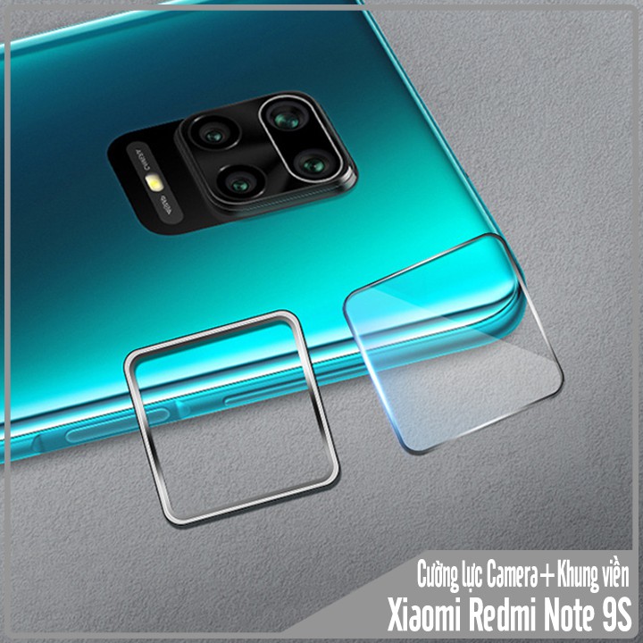 Bộ bảo vệ Camera Xiaomi Redmi Note 9S Cường Lực CAMERA + Khung viền Nhôm CAMERA