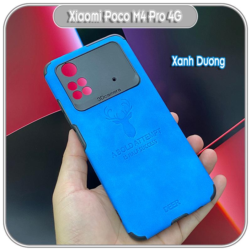 Ốp lưng cho Xiaomi Poco M4 Pro 4G da hươu 4 góc chống sốc