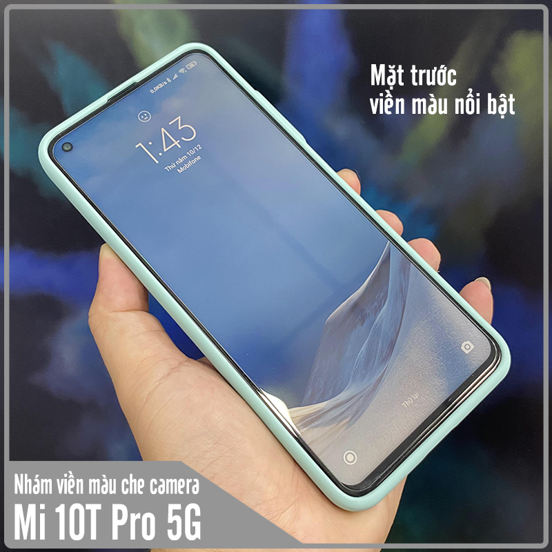 Ốp lưng cho Xiaomi Mi 10T Pro bảo vệ camera nhám viền màu