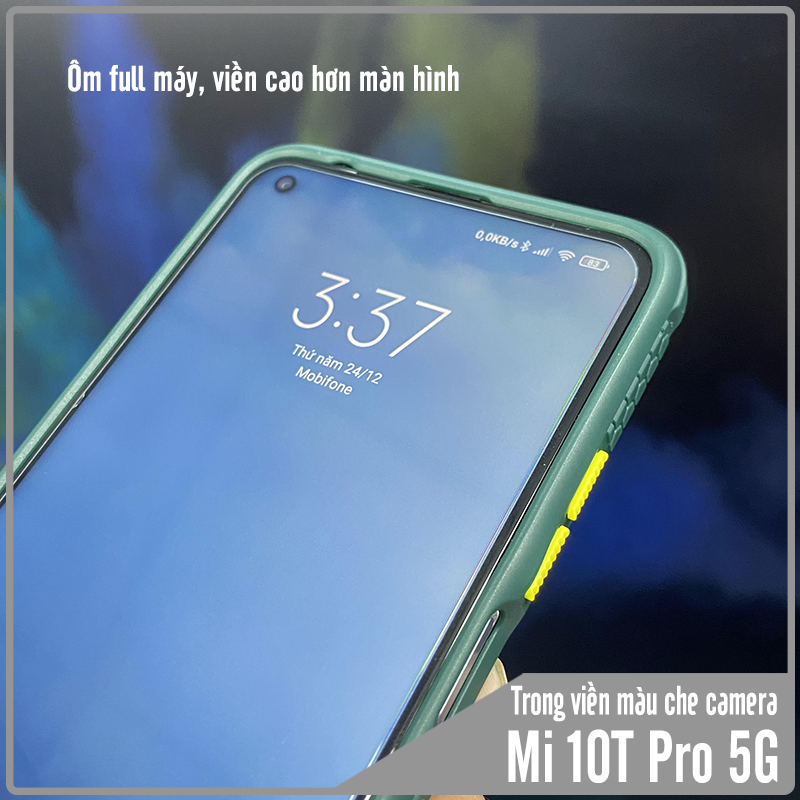 Ốp lưng cho Xiaomi Mi 10T Pro 5G trong viền màu che camera 4 Gốc chống sốc