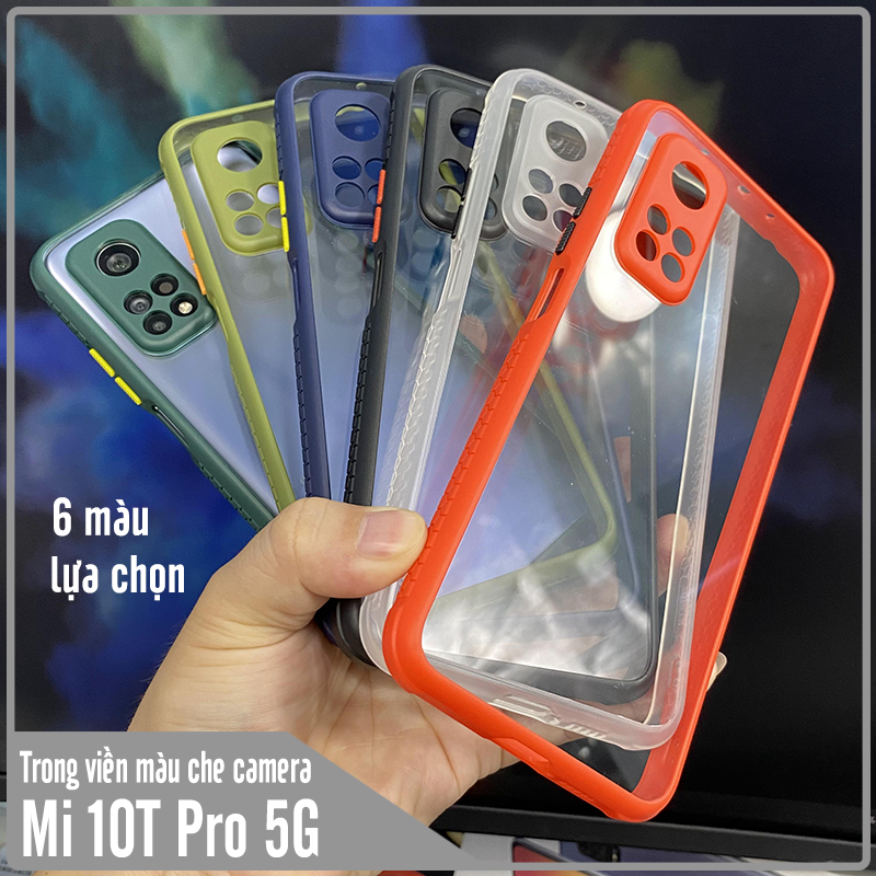 Ốp lưng cho Xiaomi Mi 10T Pro 5G trong viền màu che camera 4 Gốc chống sốc