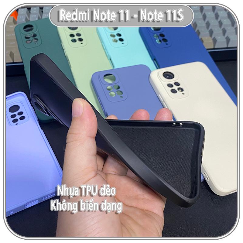 Ốp lưng cho Xiaomi Redmi Note 11 - Note 11S 4G, Choice viền vuông nhựa TPU dẻo màu lót nhung che camera