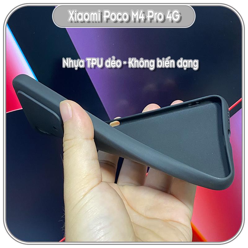 Ốp lưng cho Xiaomi Poco M4 Pro 4G TPU đen nhám, Che Camera