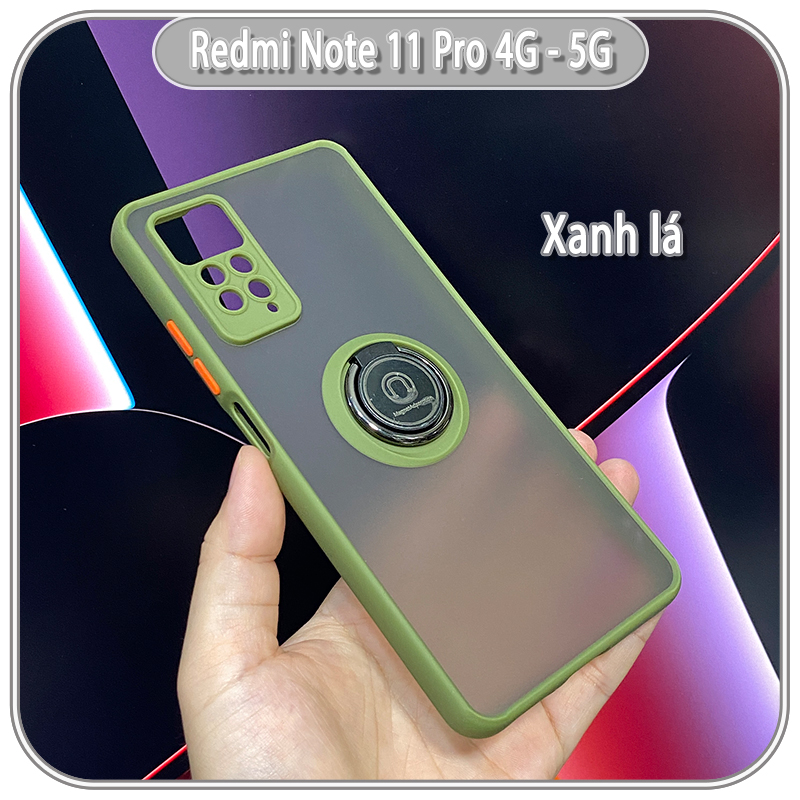 Ốp lưng Xiaomi Redmi Note 11 Pro 4G 5G / Note 12 Pro 4G nhám iRing che camera viền màu