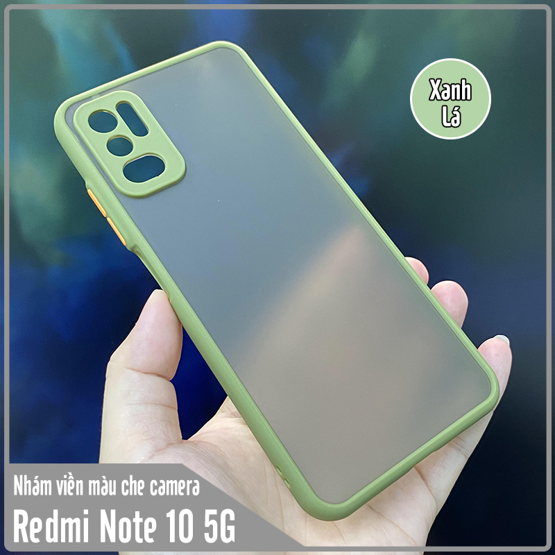 Ốp lưng cho Xiaomi Redmi Note 10 5G - Poco M3 Pro nhám viền màu che camera