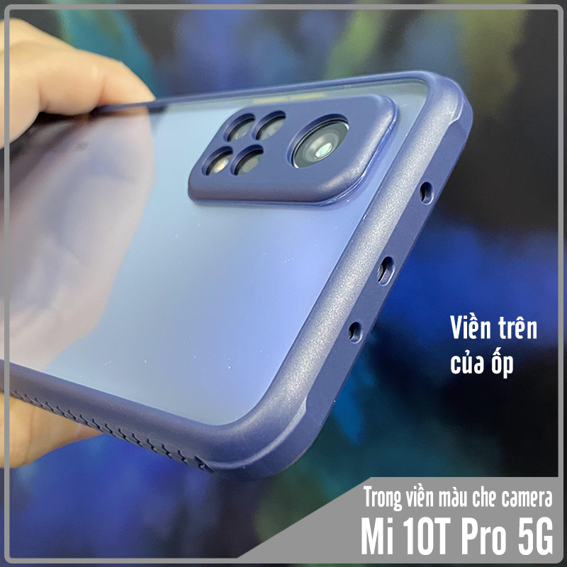 Ốp lưng cho Xiaomi Mi 10T Pro 5G trong viền màu che camera 4 Gốc chống sốc