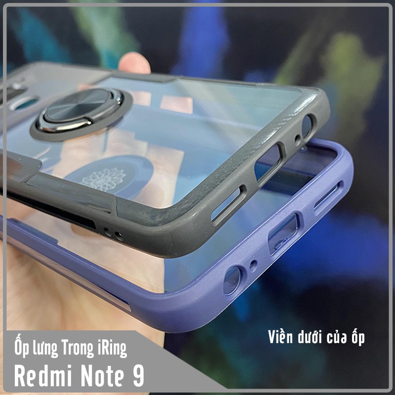 Ốp lưng cho Xiaomi Redmi Note 9 - Redmi 10X (4G) Trong Suốt Chống Sốc iRing Viền Màu