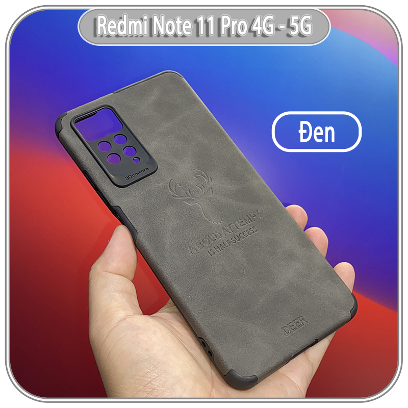 Ốp lưng cho Xiaomi Redmi Note 11 Pro 4G 5G bản quốc tế / Note 12 Pro 4G da hươu 4 góc chống sốc