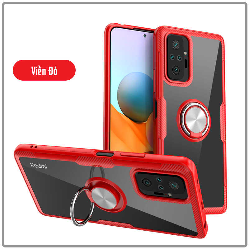 Ốp lưng cho Xiaomi Redmi Note 10 Pro Trong Suốt Chống Sốc iRing Viền Màu