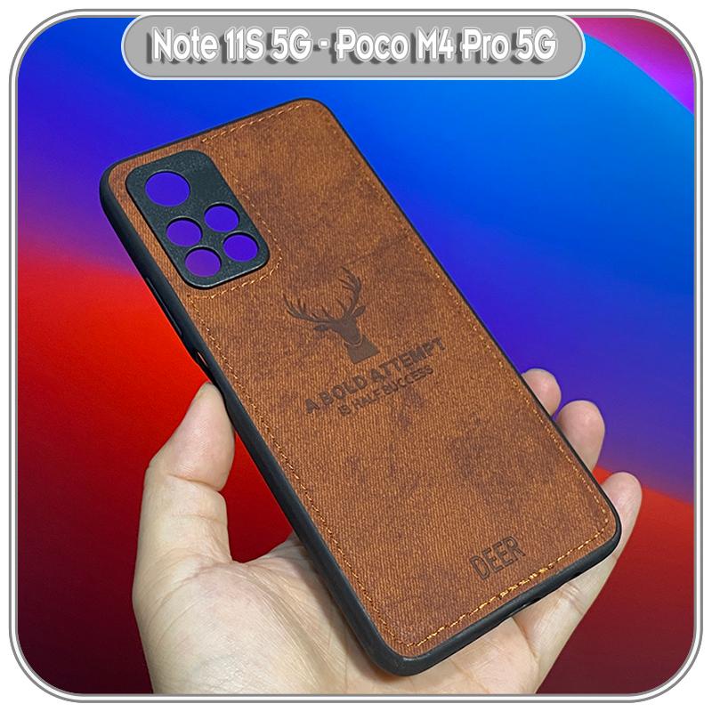 Ốp lưng cho Xiaomi Redmi Note 11S 5G - Poco M4 Pro 5G giả da con hươu DEER