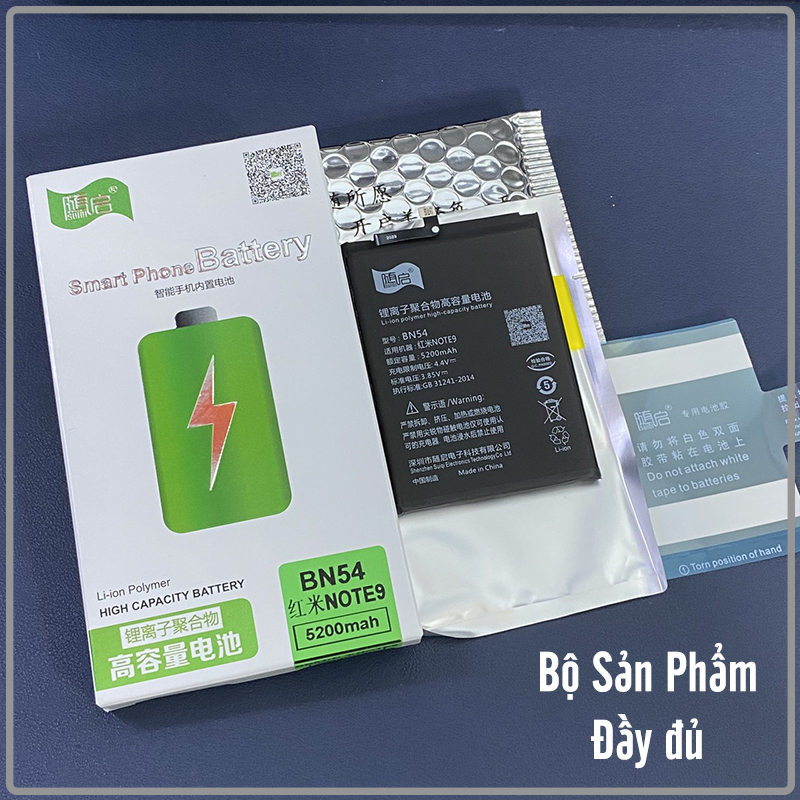 Pin Suiqi Li-ion thay thế cho Xiaomi Redmi Note 9 - Redmi 9 - Redmi 10X 4G (BN54) 5200mAh